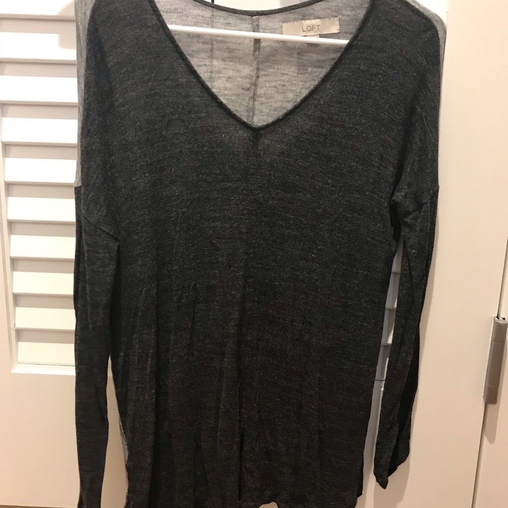 Loft Long-Sleeved Black and Grey Top